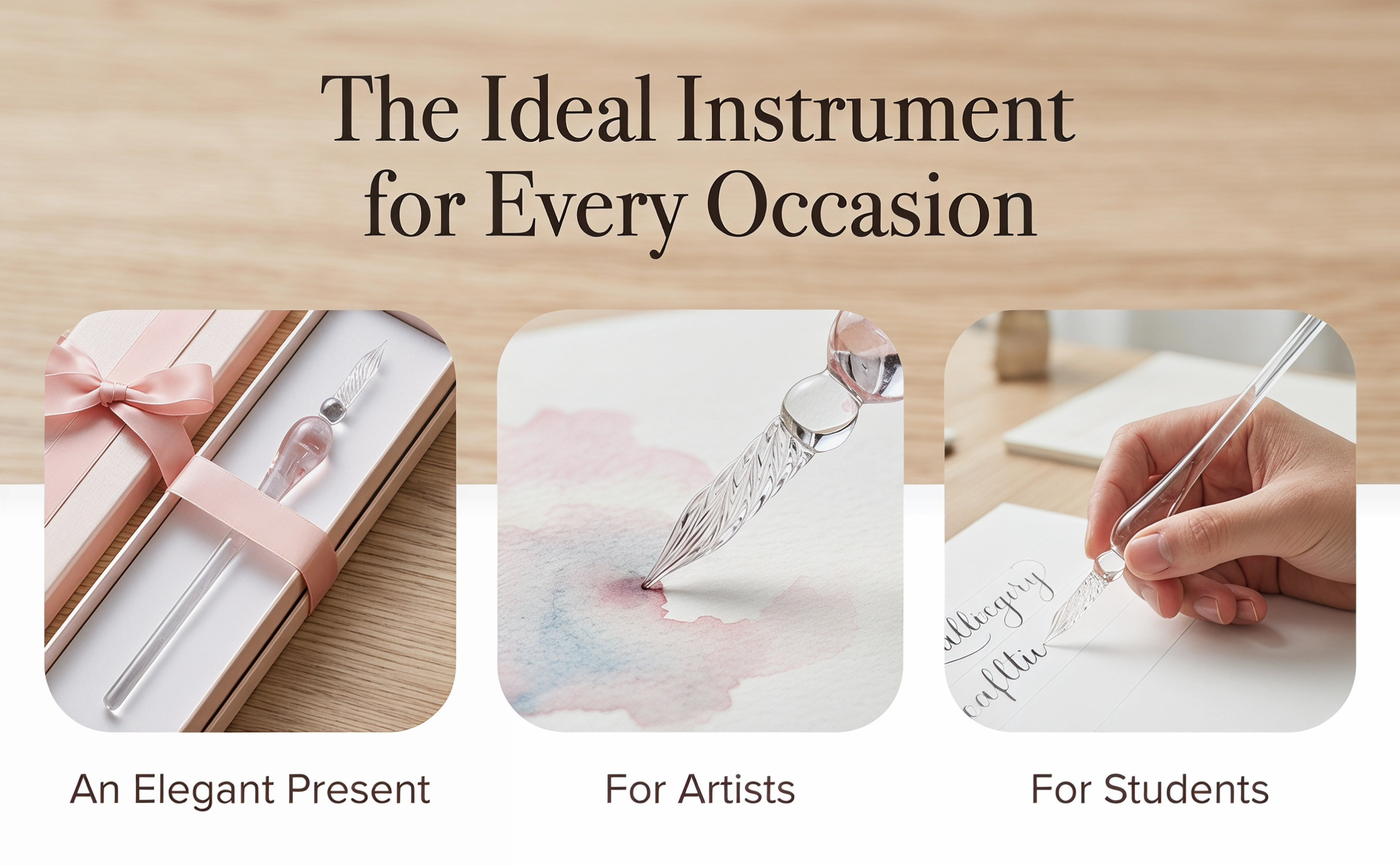 Writing Tools - Glass Dip Pen for Calligraphy, Drawing