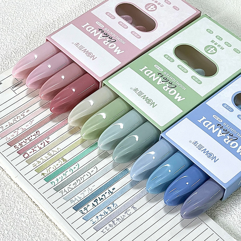 4Pcs Morandi Gradient Dual Tip - Pastel Highlighter Set Double Ended 评论和价格