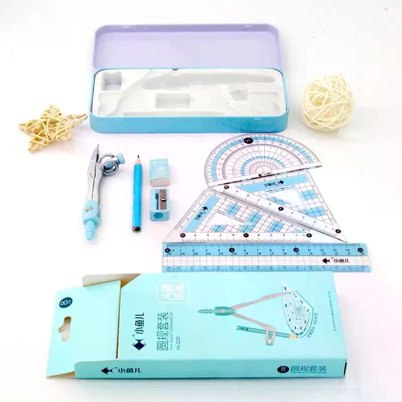 8Pcs/Set Geometry Math Drawing - Math Geometry Set With Compass 评论和价格